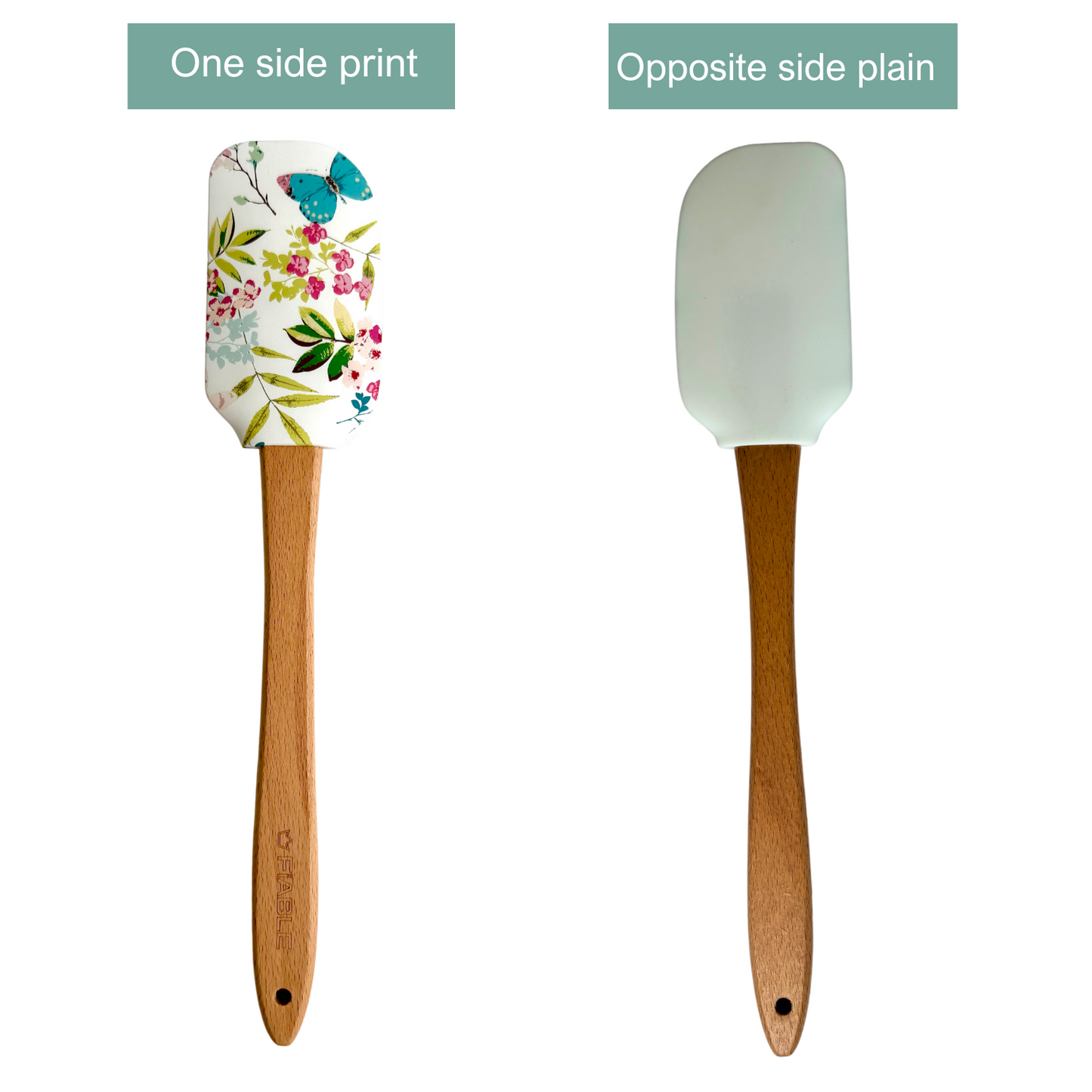 FiABLE Premium Silicone Printed Designer spatulas - Butterfly&Peonies