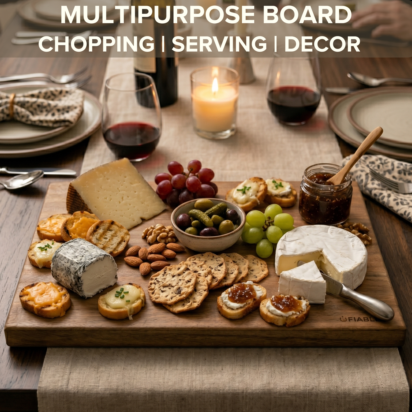 Fiable Single Block Solid Wood Chopping Board