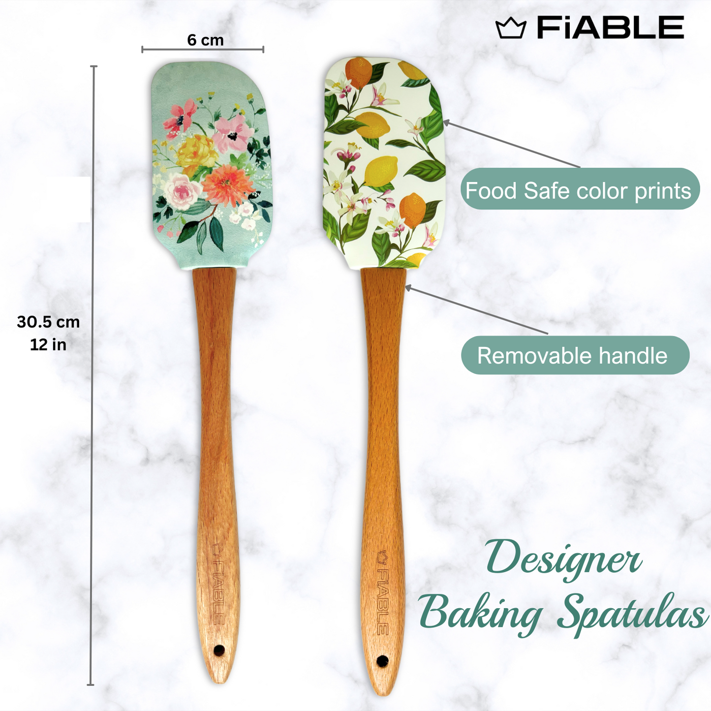 FiABLE Premium Silicone Printed Designer spatulas