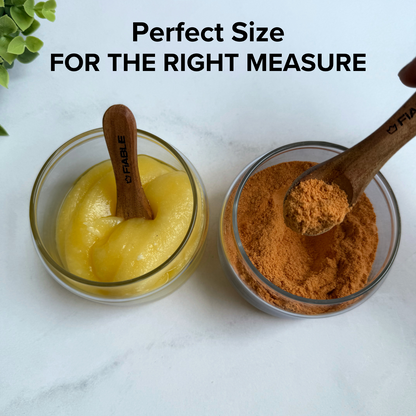 Fiable Neem Wood Masala Spoon set of 8 - 4small and 4 medium