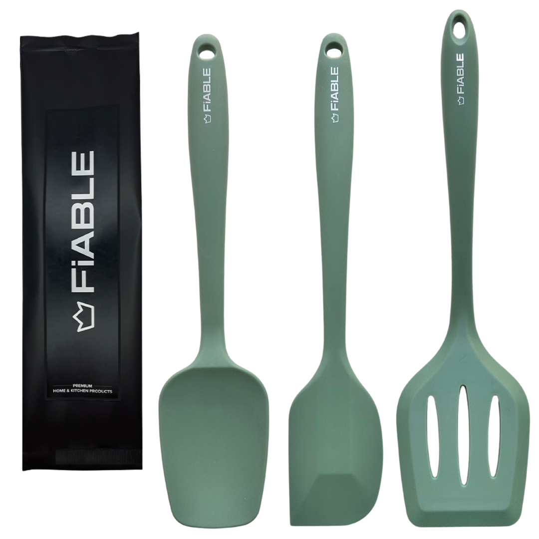 Premium Silicone Spatula Set of 3 - Green