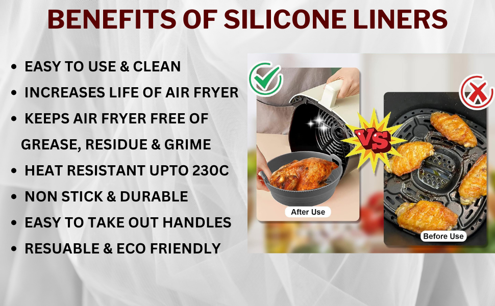 FIABLE Silicone Dual Mode Air Fryer Liner