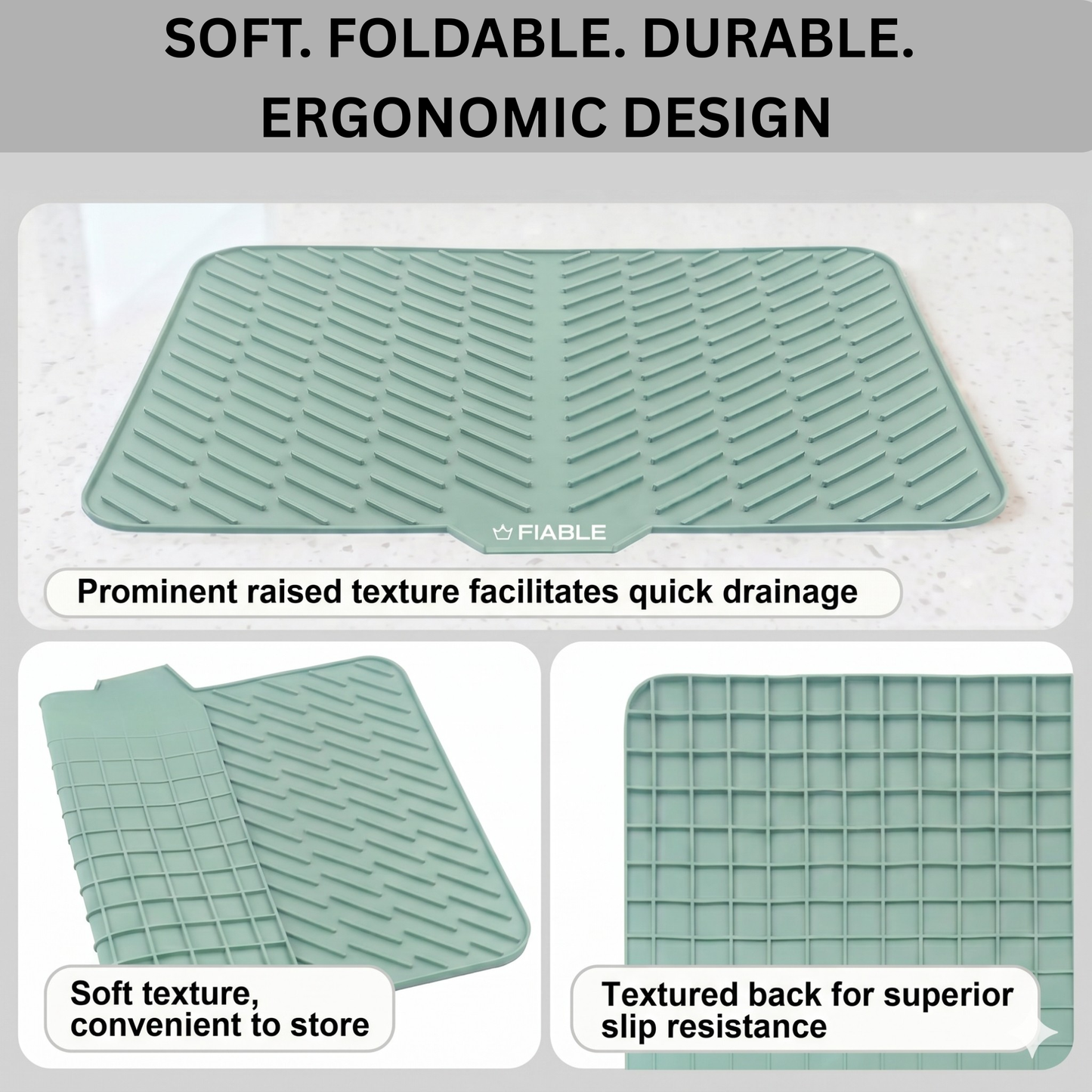 Fiable Silicone Dish Drying Multipurpose Mat