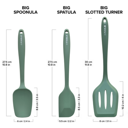 Premium Silicone Spatula Set of 3 - Green