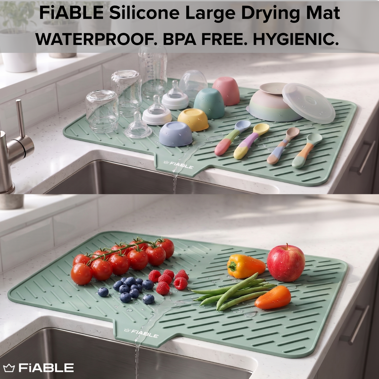 Fiable Silicone Dish Drying Multipurpose Mat