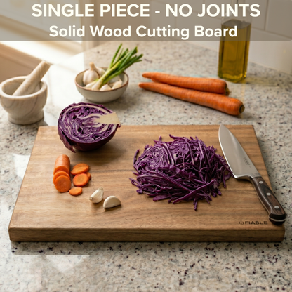 Fiable Single Block Solid Wood Chopping Board