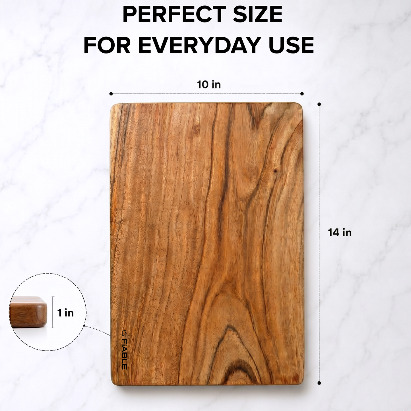 Fiable Single Block Solid Wood Chopping Board