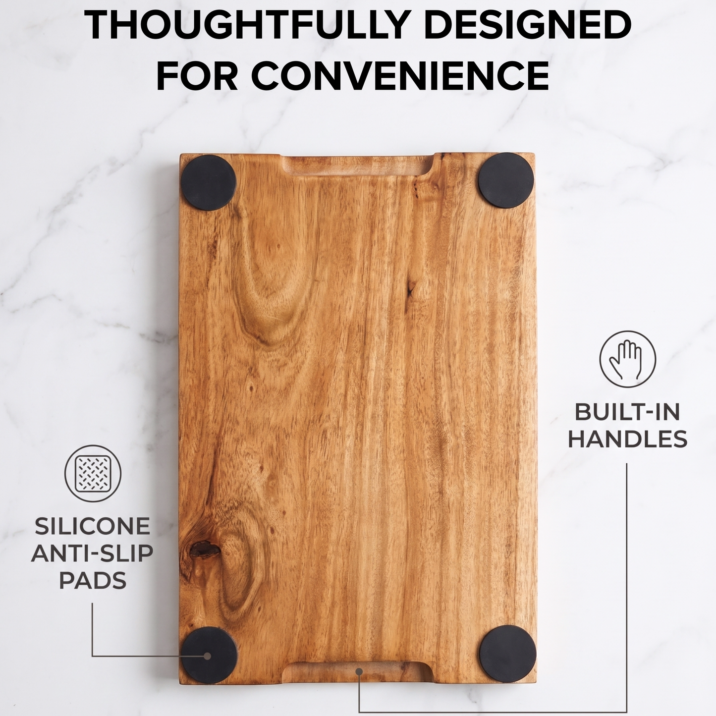 Fiable Single Block Solid Wood Chopping Board