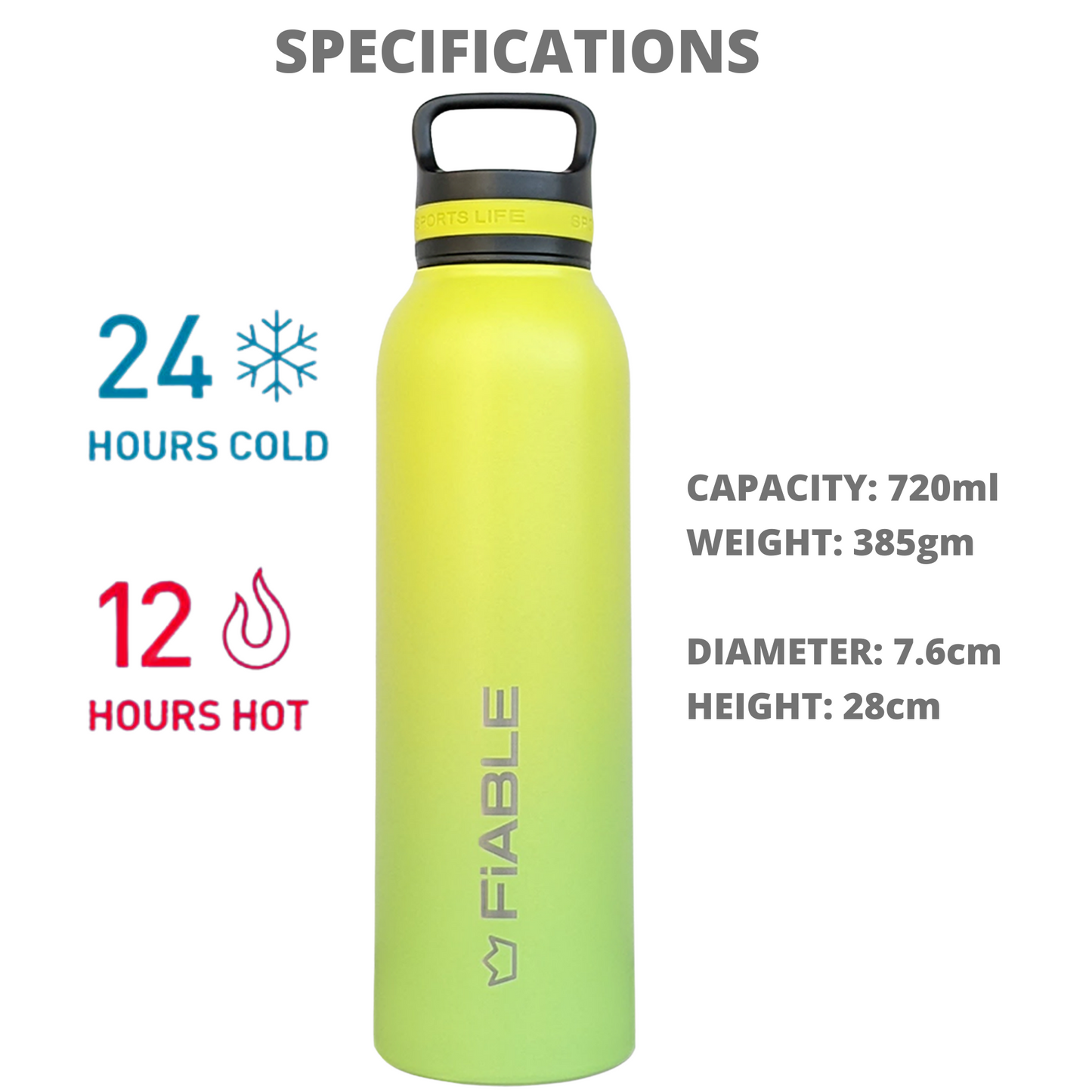 FiABLE ActiveLife Insulated Bottle 720ml - FreshLime