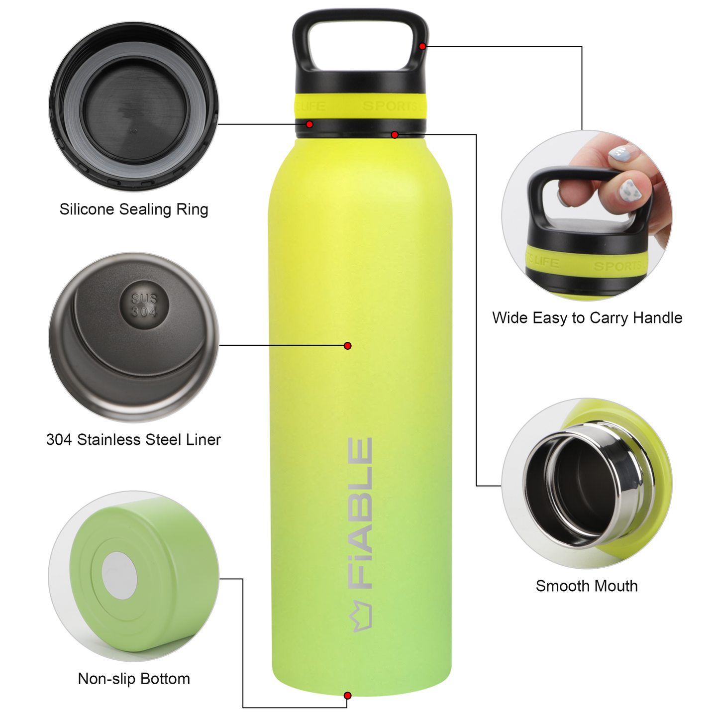 FiABLE ActiveLife Insulated Bottle 720ml - FreshLime