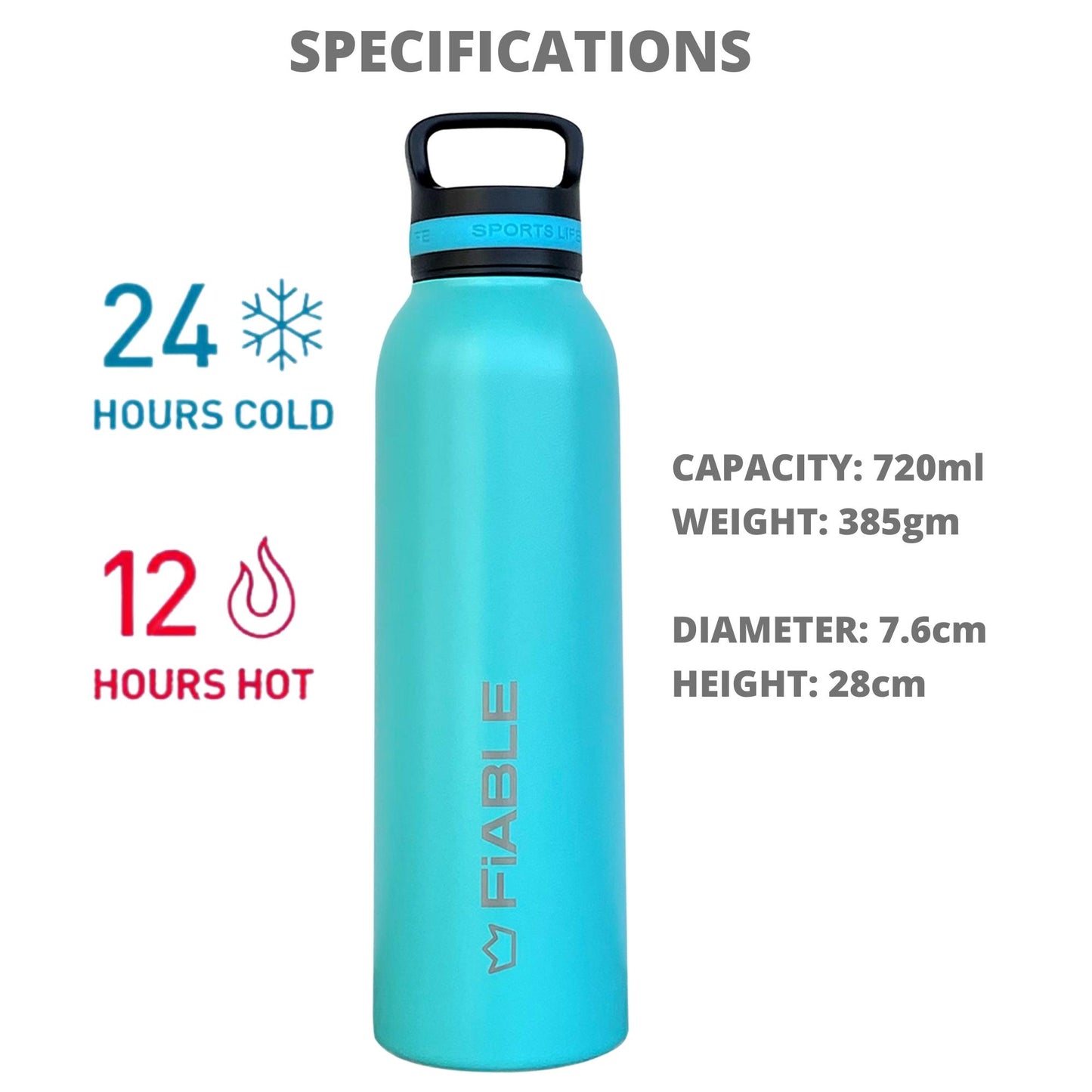 FiABLE ActiveLife Insulated Bottle 720ml - HawaiianBreeze