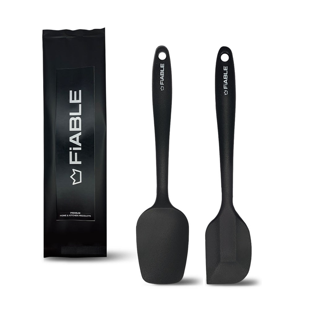 Premium Silicone Spatula Set of 2 - Black