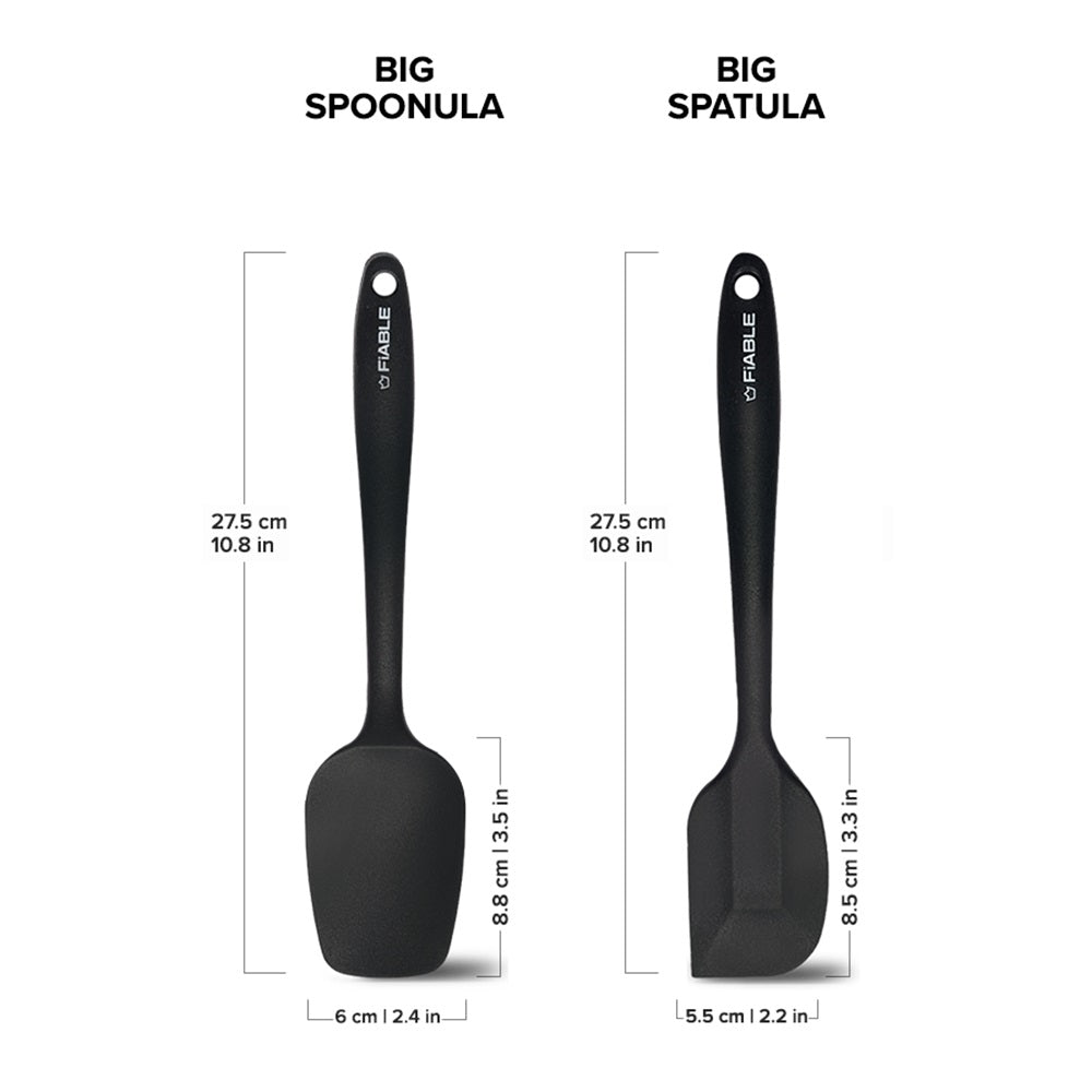 Premium Silicone Spatula Set of 2 - Black