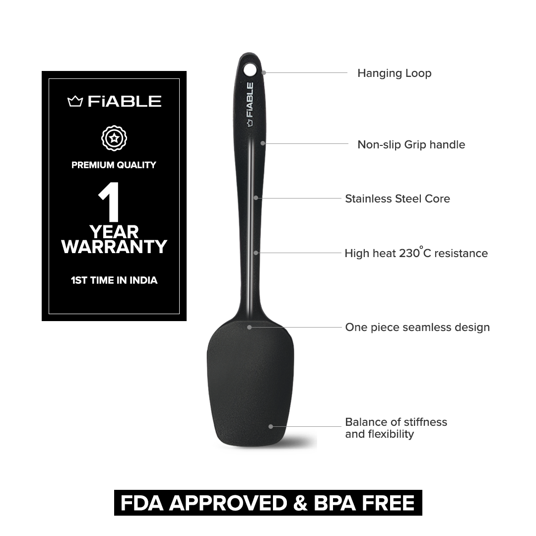 Premium Silicone Spatula Set of 2 - Black