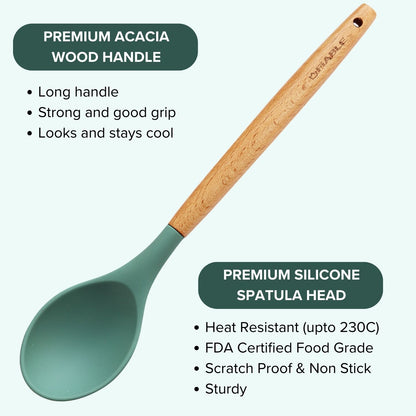 FiABLE Hybrid Silicone Spatulas with Wooden Handles - Set of 4