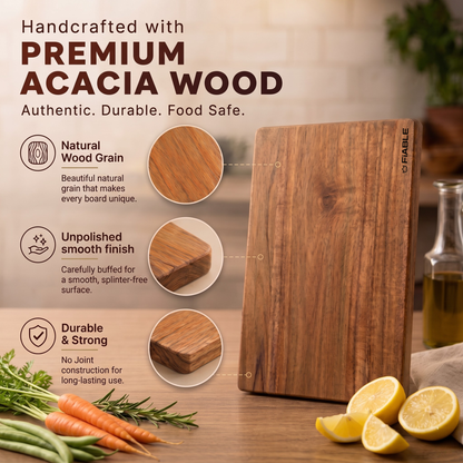 Fiable Single Block Solid Wood Chopping Board